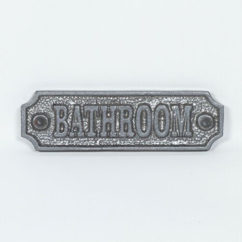 Vintage Victorian Style TOILET BATHROOM Door Sign Cast Iron Period Plaque Metal 