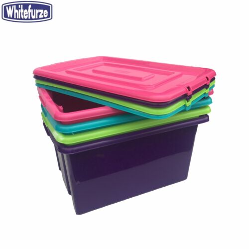 HEAVY DUTY TOY BOX COLOURFUL PLASTIC STACKABLE STORAGE BOXES BOX CONTAINER 