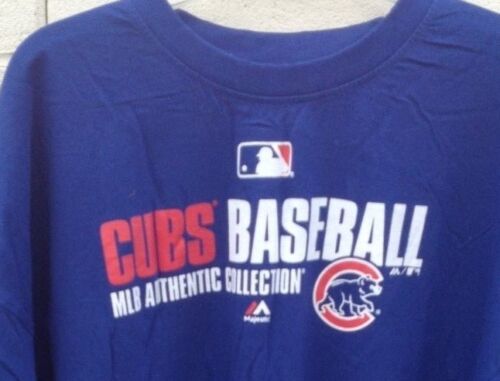 Chicago CUBS Majestic Team Shirt Blue XLT 2XL 4XL  NEW AUTHENTICS 