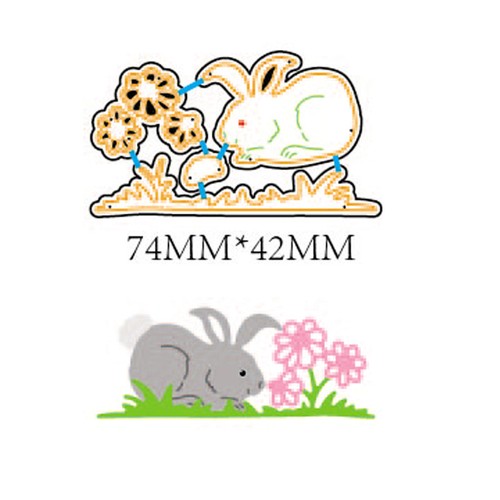 Cutting Metal Dies Rabbit Flowers DIY Scrapbooking Album Embossing Card Stencils