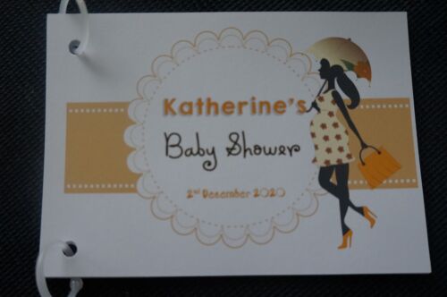 Personalised Baby Shower Guest Book Mum To Be Bump Theme 10//20  pages