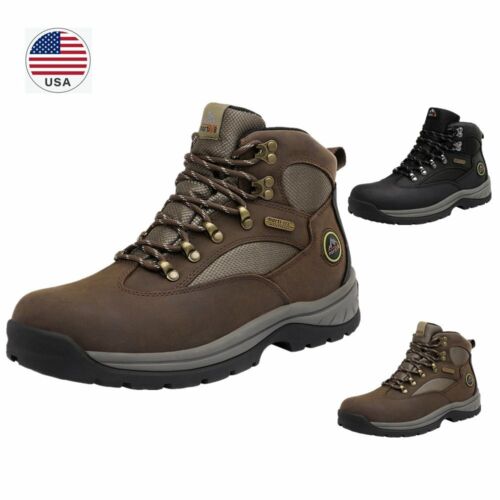 US Men/'s Waterproof Advanced Hiking Boots Mid Ankle Leather Hiker Work Boots