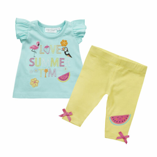 Baby Girls Summer Outfit Set Nouveauté Imprimé Haut Et Leggings Mignon Coton Doux
