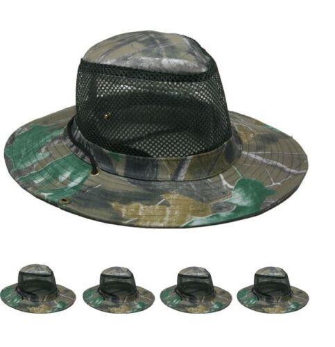 120pc Camouflage Hardwood Camo MESH Fishing Hats Boonie Outback Hat w// Snaps