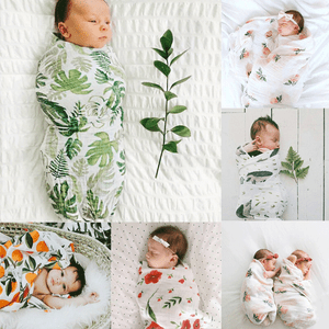 Toddler Infant Baby Boy Girl Floral Swaddle Muslin Blanket Wrap Swaddle Blankets
