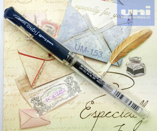 2 pcs Uni-Ball UM-153 1.0mm Broad gel pen WHITE ink GREAT for coloured paper 