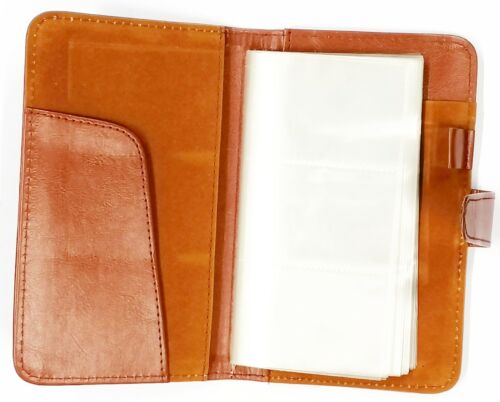 PU Leather Business Card Books 240 Cell Business Card Holder with A6 Note Pad
