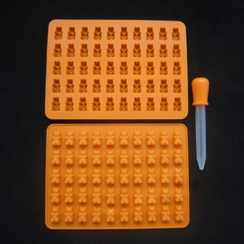 50 Cavity Silicone Gummy Bear Chocolate Mold Candy Maker Ice Tray Jelly Dropper