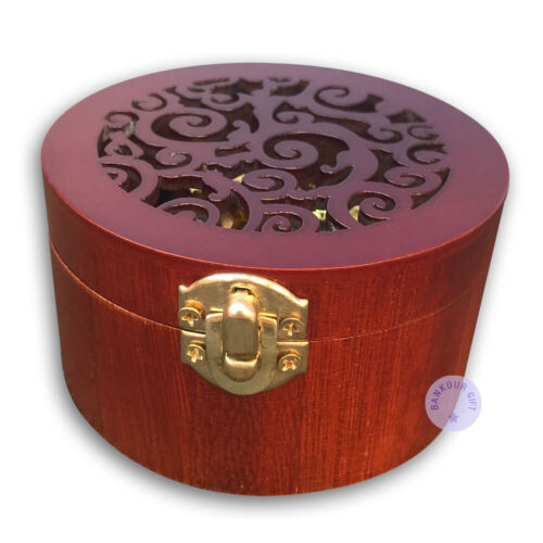 Play "Unchained Melody" Wooden Circular Shape Music Box With Sankyo Movement 