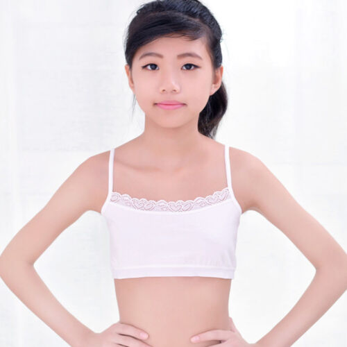 Young Girls Cotton Bra Puberty Teenage Soft Lace Underwear Training Bra 8-15Y w