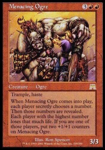 Rare FOIL NM * MTG 1x menacing Ogre-Onslaught 