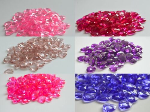 Pink And Purple Heart Scatter Crystals Table Decoration Wedding Confetti 12mm 