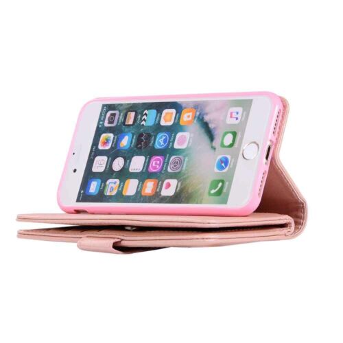 Para iPhone 11 Pro Max 7 8 Brillo SE2 Plus Cuero Billetera Portatarjetas Estuche Cubierta 