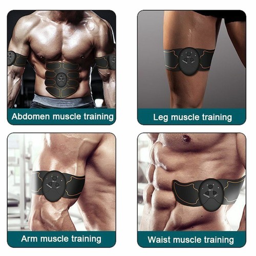 EMS Abdominal Trainer Muscle Toning Toner Gym Home ABS Smart Fitness Belt Black