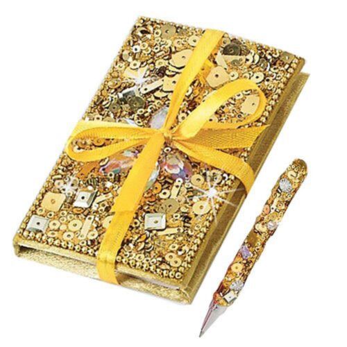 Details about   GOLD Bejeweled Razzle-Dazzle Notebook & Pen Set 2-1/2" x 4" H New In Package 