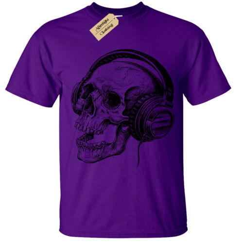 Crâne Casques Sérigraphiés Hommes T Shirt S-5XL Bande Squelette Musique Rétro