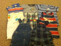 Baby boy 8-piece summer rompers overalls size 6 months Oshkosh shorts