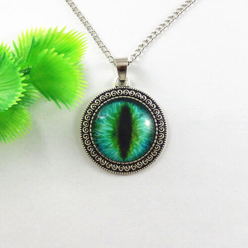 Multi-Color Dragon Cat Eye Cameo Gem Crystal Pendant Necklace Fashion Jewelry