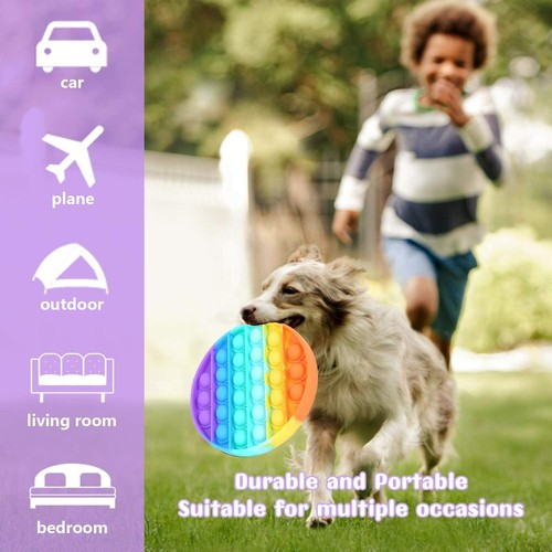 POPIT FIDGET BUBBLE ROND JEU SENSORIEL ANTI STRESS EN SILLICONE ET SON DOUX