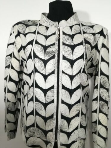 Silver Leather Leaf Jacket Women All Colors Sizes Soft Genuine Lambskin Short D1 