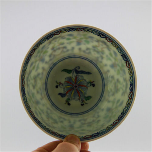 China Porcelain qing yongzheng guan kiln famille rose flowers and plants bowl 