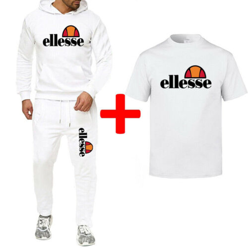 Logo Mens Tracksuit Sport Lounge Wear Hoodie Sweatshirt Tops+Pants Set Jogger UK 