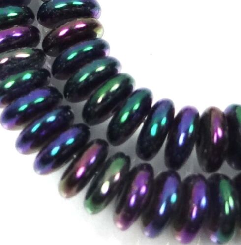 Iris 50 Czech Glass Rondelle Beads Purple 6x2mm 