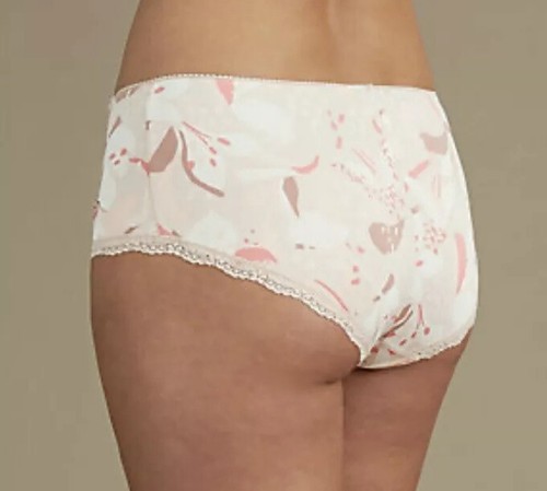 M/&S SIZE 16 ALMOND LACE EMBROIDERED SHORTS KNICKERS PANTS PANTIES BRIEFS