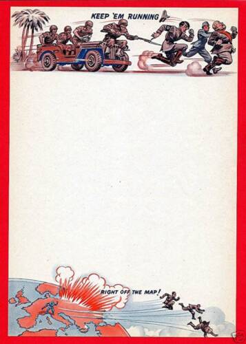 1940/'s WWII Humorous US Army Stationary Sheet Hitler #1