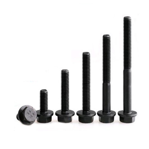 M6//8//10//12//16 Hex Serrated Flange Washer Head Screws Bolts Black Grade 10.9