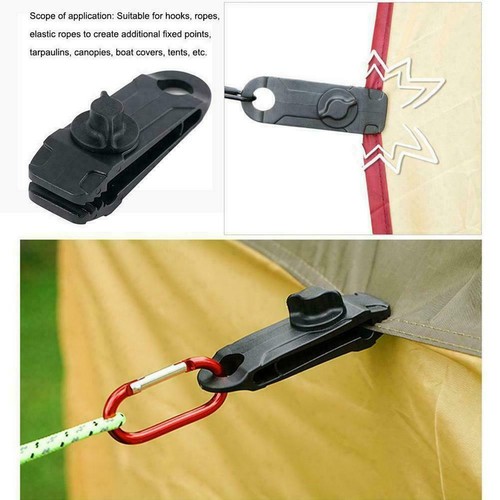 10x Markisenklemme Plane Clips Karabiner Zelt Camping Werkzeug Überleben Zi O7P2