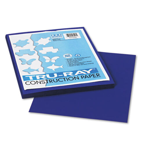 9 x 12 Pacon Tru-Ray Construction Paper PK 50 Sheets/Pack Royal Blue PAC1 
