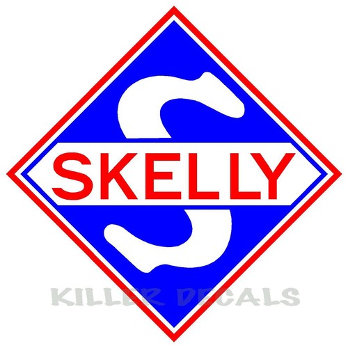 SKEL-1 12/" SKELLY SHIELD GAS PUMP GASOLINE OIL DECAL