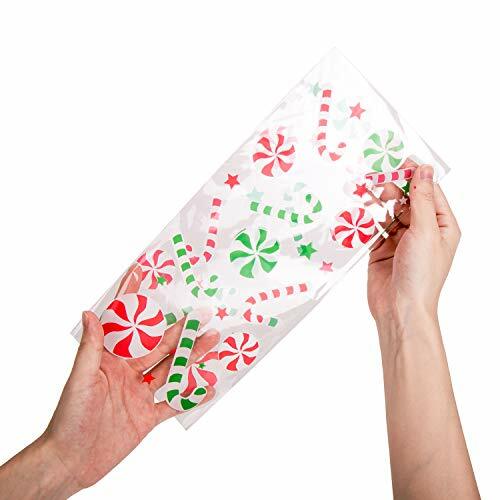 Derayee 120 piezas Bolsas de Celofán de Navidad Fiesta de Navidad Bolsas de Regalo Golosinas tratar