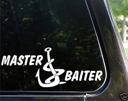Master Baiter funny fishing decal//sticker bass trout