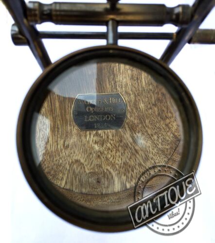 British Library Theme Glass Magnifier Antique Magnifying Glass Wood Stand Decors