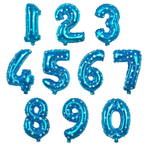 16/" Pouces Rose et Bleu imprimé nombre Ballons Non Hélium seulement air Grand