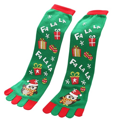 Christmas Fingers Socks Long Toe Socks Winter Warm Funny Socks for Women Gift MH
