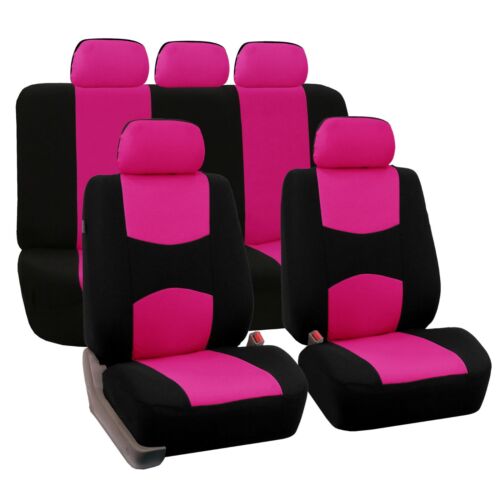 Pink Black 2 Row Car Seat Covers 