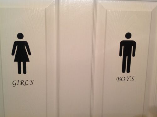 Boys Bathroom Girls Bathroom vinyl decal wall sticker bathroom decor decals 