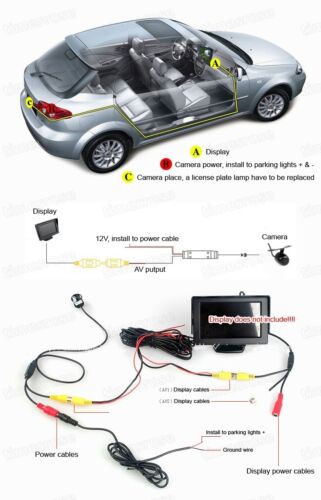 4 LED Car Rear View Camera Reverse Backup CCD for BMW X6 2009-2016 E71 F16