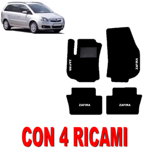 TAPPETINI PER AUTO SU MISURA PER OPEL ZAFIRA B 4 RICAMI IN MOQUETTE E GOMMA