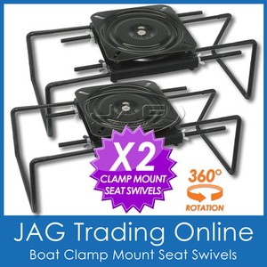 2 x CLAMP-ON BOAT SEAT SWIVEL ADJUSTABLE MOUNT BASE For Tinnie//Tinny Bench Seats