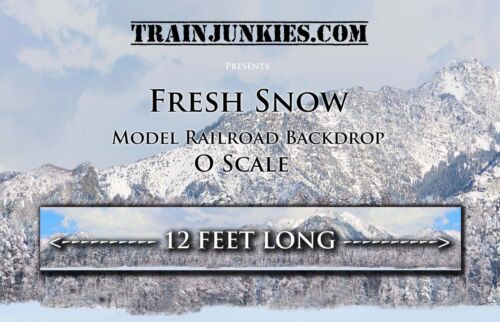 TrainJunkies O Scale /"Fresh Snow/" Model Railroad Backdrop 24/"x144/"