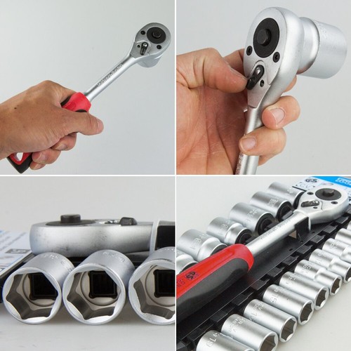 1//2/" Steckschlüssel Satz Nüsse Ratsche Ratschenset Knarrenset 8-32mm 19 tlg.