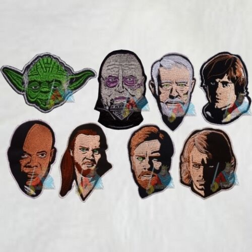 Set Star Wars Embroidered Patches Jedi Yoda Luke Anakin Windu Obiwan Ben Kenobi