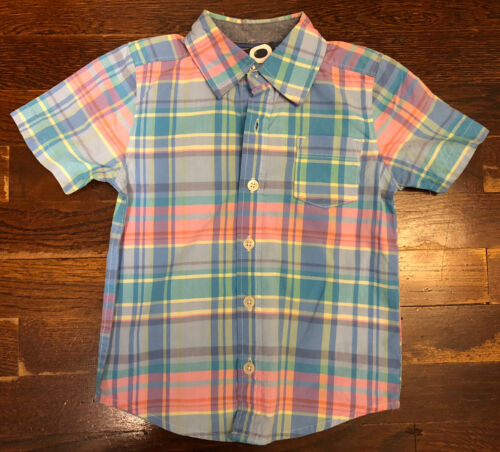 Details about   OshKosh B'gosh Toddler Boys Plaid Button Up Dress Shirt Short Sleeve New 
