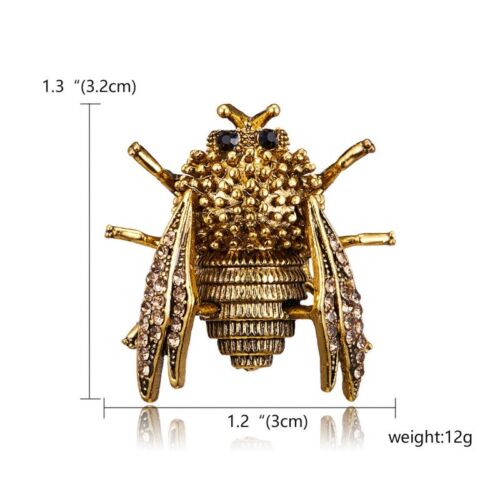 Women Men Crystal Pearl Insect Scorpion Bee Beetle Caterpillar Brooch Pin Gifts