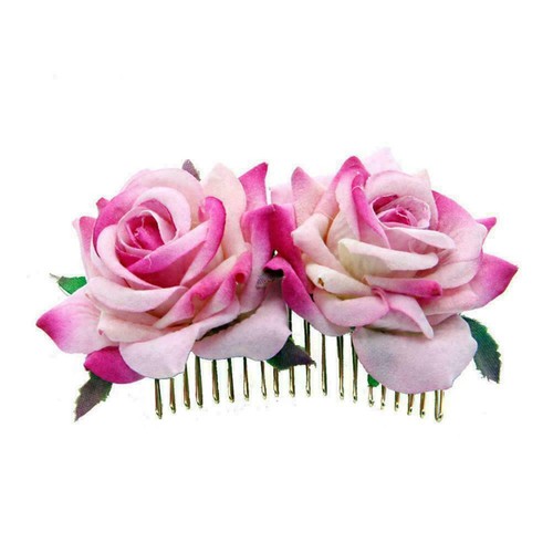 Details about / Bridal Boho Rose Flower Hair Comb Clip Hairpin Wedding Party Ha Accessories K6S3