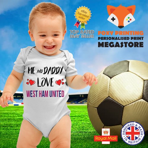 Me and My Mummy Daddy Uncle Aunty Nanna Love WEST HAM City Baby Vest Babygrow